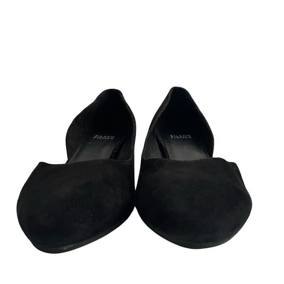 Eileen Fisher Lily Half D'Orsay Pump Heels Black Suede Women's sz 8 - Picture 6 of 13
